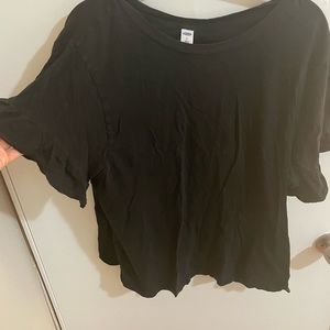 Old Navy Black Flutter Sleeve Tee